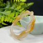 Gradient Orange Agate Bangle 56MM High Icy Translucent Clean Hand Carved Twist Snake