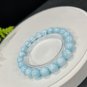 Hemimorphite Beaded Bracelet 8.6mm Porcelain Luster Crystallization Light Blue White