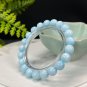 Hemimorphite Beaded Bracelet 8.6mm Porcelain Luster Crystallization Light Blue White