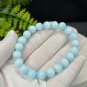 Hemimorphite Beaded Bracelet 8.6mm Porcelain Luster Crystallization Light Blue White