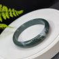 Green Moss Agate Bangle 56MM Icy Translucent Crystallization Floating Aquatic Flowers