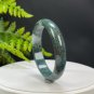 Green Moss Agate Bangle 56MM Icy Translucent Crystallization Floating Aquatic Flowers