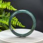 Green Moss Agate Bangle 56MM Icy Translucent Crystallization Floating Aquatic Flowers