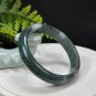 Green Moss Agate Bangle 56MM Icy Translucent Crystallization Floating Aquatic Flowers