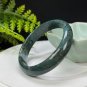 Green Moss Agate Bangle 56MM Icy Translucent Crystallization Floating Aquatic Flowers