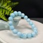 Hemimorphite Beaded Bracelet 11mm Porcelain Luster Crystallization Light Blue White