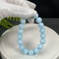 Hemimorphite Beaded Bracelet 11mm Porcelain Luster Crystallization Light Blue White