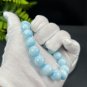 Hemimorphite Beaded Bracelet 11mm Porcelain Luster Crystallization Light Blue White