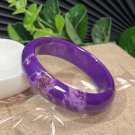 Purple Phosphosiderite Bangle 60MM Porcelain Luster Floating Flowers