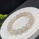 Rare Sunstone Moonstone Intergrowth Beaded Bracelet 13mm Icy Blue Light