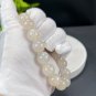 Rare Sunstone Moonstone Intergrowth Beaded Bracelet 13mm Icy Blue Light