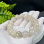 Rare Sunstone Moonstone Intergrowth Beaded Bracelet 13mm Icy Blue Light