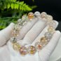 Herkimer Diamond Beaded Bracelet 12mm Flake Ice Rainbow Transparent Multicolored