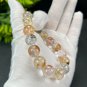 Herkimer Diamond Beaded Bracelet 12mm Flake Ice Rainbow Transparent Multicolored