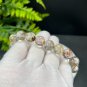 Herkimer Diamond Beaded Bracelet 12mm Flake Ice Rainbow Transparent Multicolored