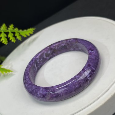 Purple Charoite Bangle 56MM Porcelain Luster Crystallization