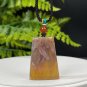 Fossilized Coral Pendant Necklace Icy Jadeification Geode Hairs Light Honey Sugar Trapezoid