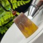 Fossilized Coral Pendant Necklace Icy Jadeification Geode Hairs Light Honey Sugar Trapezoid