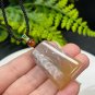 Fossilized Coral Pendant Necklace Icy Jadeification Geode Hairs Light Honey Sugar Trapezoid