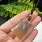 Fossilized Coral Pendant Necklace Icy Jadeification Geode Hairs Light Honey Sugar Trapezoid