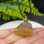 Fossilized Coral Pendant Necklace Icy Jadeification Geode Hairs Light Honey Sugar Trapezoid