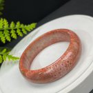 Orange Pink Fossilized Coral Bangle 58MM Jadeification Pearl Flowers Phoenix Tail