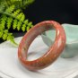 Orange Pink Fossilized Coral Bangle 58MM Jadeification Pearl Flowers Phoenix Tail