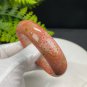 Orange Pink Fossilized Coral Bangle 58MM Jadeification Pearl Flowers Phoenix Tail
