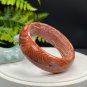 Brick Red Fossilized Coral Bangle 59MM Old Mine Porcelain Luster Bryozoan Celestial Eye
