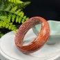 Brick Red Fossilized Coral Bangle 59MM Old Mine Porcelain Luster Bryozoan Celestial Eye