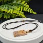 Fossilized Coral Pendant Necklace Icy Jadeification Hairs Multicolored Rectangle