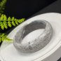 Gradient Gray Fossilized Coral Bangle 57+MM Icy Porcelain Luster Jadeification Phoenix Tail