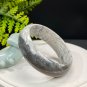 Gradient Gray Fossilized Coral Bangle 57+MM Icy Porcelain Luster Jadeification Phoenix Tail