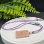 Orange Pink Fossilized Coral Pendant Necklace Icy Jadeification Geode Kaleidoscope Rectangle