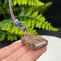 Purple Yellow Fossilized Coral Pendant Porcelain Luster Jadeification Bryozoan