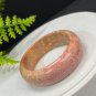 Orange Pink Fossilized Coral Bangle 50MM Porcelain Luster Jadeification Lemon Blossom Phoenix Tail