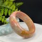 Orange Pink Fossilized Coral Bangle 50MM Porcelain Luster Jadeification Lemon Blossom Phoenix Tail