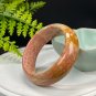 Orange Pink Fossilized Coral Bangle 50MM Porcelain Luster Jadeification Lemon Blossom Phoenix Tail