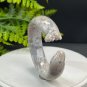Fossilized Coral Open Bangle 61MM Porcelain Luster Geode Glass Flowers Phoenix Tail Carved Squirrel