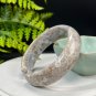 Fossilized Coral Open Bangle 61MM Porcelain Luster Geode Glass Flowers Phoenix Tail Carved Squirrel
