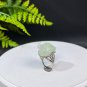 Raw Green Crystal Ring Adjustable Freeform Flake Ice Silver S925 Handmade