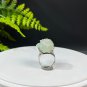 Raw Green Crystal Ring Adjustable Freeform Flake Ice Silver S925 Handmade
