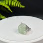 Raw Green Crystal Ring Adjustable Freeform Flake Ice Silver S925 Handmade