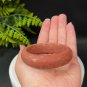 South Red Agate Associated Minerals Bangle 54MM Orange Matte Floating Cinnabar Dotted