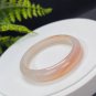 Madagascar Agate Bangle 54MM Icy Pink White Floating Honey Sugar Celestial Eye