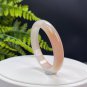 Madagascar Agate Bangle 54MM Icy Pink White Floating Honey Sugar Celestial Eye