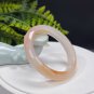 Madagascar Agate Bangle 54MM Icy Pink White Floating Honey Sugar Celestial Eye