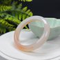 Madagascar Agate Bangle 54MM Icy Pink White Floating Honey Sugar Celestial Eye