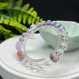 Mix Crystal Beaded Bracelet Gold Swallowing Beast Amethyst Rutilated Quartz Sunstone Ametrine