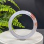Light Purple Agate Bangle 60+MM Icy Translucent Floating Cinnabar Dotted